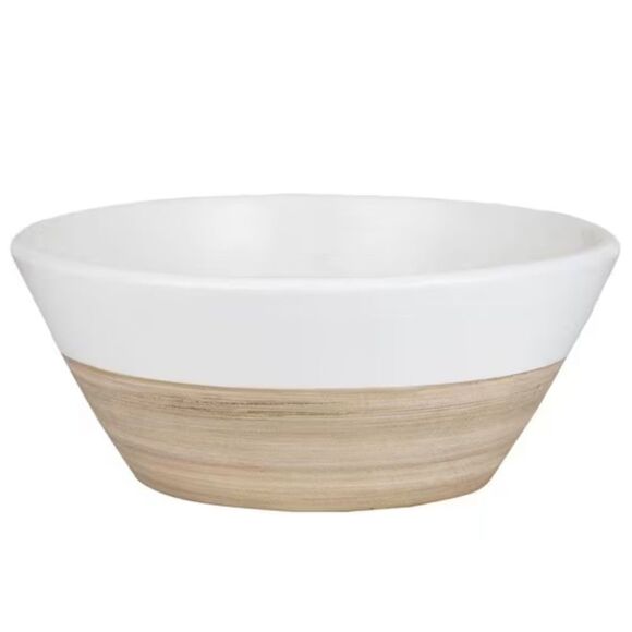 Home Depot | 10 in. Farmhouse White Bowl Planter - Picture 1 of 9